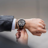 Buy Shop Daniel Wellington Iconic Chronograph Black Dial Black Steel Strap Watch For Men - DW00100642 USA Online