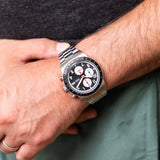 Buy Shop Fossil Sport Tourer Chronograph Black Dial Silver Steel Strap Watch for Men - FS6045 USA Online