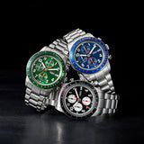 Buy Shop Fossil Sport Tourer Chronograph Green Dial Silver Steel Strap Watch for Men - FS6048 USA Online