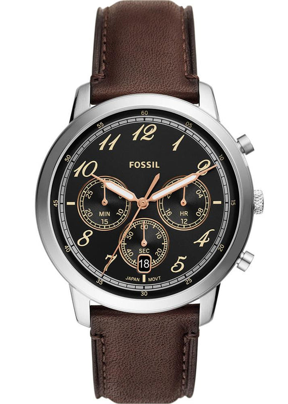 Buy Shop Fossil Neutra Chronograph Black Dial Brown Leather Strap Watch for Men - FS6024 USA Online