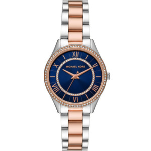 Buy Shop Michael Kors Lauryn Three-Hand Blue Dial Two Tone Steel Strap Watch for Women - MK4738 USA Online