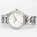 Buy Shop Michael Kors Runway Three-Hand Silver Dial Silver Steel Strap Watch for Women - MK7474 USA Online