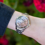 Buy Shop Fossil Rye Automatic Skeleton Silver Dial Silver Steel Strap Watch for Women - BQ3753 USA Online