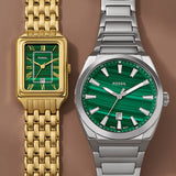 Buy Shop Fossil Raquel Three Hand Date Green Dial Gold Steel Strap Watch For Women - ES5341 USA Online