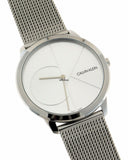 Buy Shop Calvin Klein Minimal Silver Dial Silver Mesh Bracelet Watch for Men - K3M2112Z USA Online