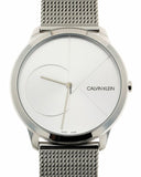 Buy Shop Calvin Klein Minimal Silver Dial Silver Mesh Bracelet Watch for Men - K3M2112Z USA Online