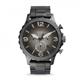 Buy Shop Fossil Nate Chronograph Gunmetal Dial Grey Steel Strap Watch for Men - JR1437 USA Online