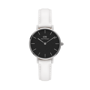 Buy Shop Daniel Wellington Classic Petite Bondi Black Dial White Leather Strap Watch for Women - DW00100286 USA Online