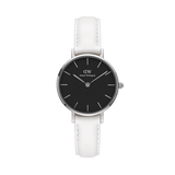 Buy Shop Daniel Wellington Classic Petite Bondi Black Dial White Leather Strap Watch for Women - DW00100286 USA Online