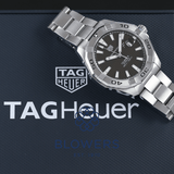 Tag Heuer Aquaracer Automatic Caliber 5 Black Dial Silver Steel Strap Watch for Men - WBD2110.BA0928