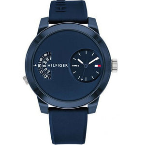 Buy Shop Tommy Hilfiger Denim Blue Dial Blue Rubber Strap Watch for Men - 1791556 USA Online