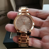 Buy Shop Burberry The City Rose Gold Dial Rose Gold Steel Strap Watch for Women - BU9034 USA Online