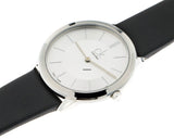 Buy Shop Calvin Klein Minimal Silver Dial Black Leather Strap Watch for Women - K3M221C6 USA Online