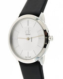 Buy Shop Calvin Klein Minimal Silver Dial Black Leather Strap Watch for Women - K3M221C6 USA Online