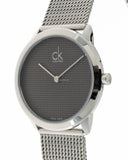 Buy Shop Calvin Klein Minimalist Black Dial Silver Mesh Bracelet Watch for Men - K3M2112X USA Online