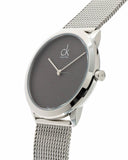 Buy Shop Calvin Klein Minimal Grey Dial Silver Mesh Bracelet Watch for Women - K3M2212X USA Online