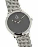 Buy Shop Calvin Klein Minimal Grey Dial Silver Mesh Bracelet Watch for Women - K3M2212X USA Online