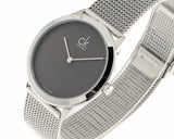 Buy Shop Calvin Klein Minimalist Black Dial Silver Mesh Bracelet Watch for Men - K3M2112X USA Online