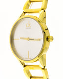 Buy Shop Calvin Klein Stately Silver Dial Gold Steel Strap Watch for Women - K3G23526 USA Online