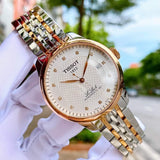 Buy Shop Tissot Le Locle Powermatic 80 Diamonds Silver Dial Two Tone Steel Strap Watch For Men - T006.407.22.036.01 USA Online