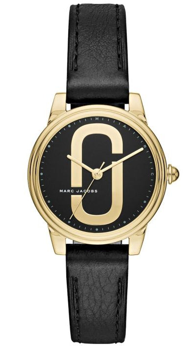 Buy Shop Marc Jacobs Corie Black Dial Black Leather Strap Watch for Women - MJ1580 USA Online