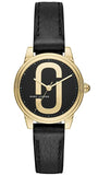 Buy Shop Marc Jacobs Corie Black Dial Black Leather Strap Watch for Women - MJ1580 USA Online