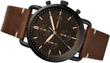 Buy Shop Fossil Commuter Chronograph Black Dial Brown Leather Strap Watch for Men - FS5403 USA Online
