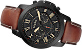 Buy Shop Fossil Grant Chronograph Black Dial Brown Leather Strap Watch for Men - FS5241 USA Online