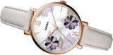 Buy Shop Fossil Jacqueline Mother of Pearl Dial Grey Leather Strap Watch for Women - ES4672 USA Online