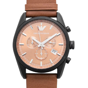 Buy Shop Emporio Armani Sportivo Chronograph Brown Dial Brown Leather Strap Watch For Men - AR6077 USA Online
