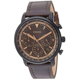 Buy Shop Fossil Goodwin Chronograph Brown Dial Brown Leather Strap Watch for Men - FS5529 USA Online