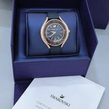 Buy Shop Swarovski Crystalline Aura Blue Dial Blue Leather Strap Watch for Women - 5519447 USA Online