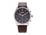 Buy Shop Hugo Boss Time One Black Dial Brown Leather Strap Watch for Men - 1513448 USA Online