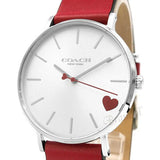 Buy Shop Coach Perry Silver Dial Red Leather Strap Watch for Women - 14503515 USA Online