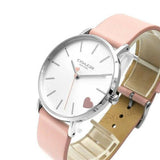 Buy Shop Coach Perry Silver Dial Pink Leather Strap Watch for Women - 14503516 USA Online