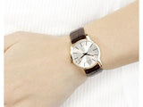 Buy Shop Calvin Klein City White & Gold Dial Brown Leather Strap Watch For Women - K2G23620 USA Online