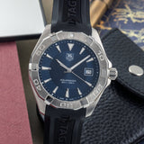 Buy Shop Tag Heuer Aquaracer Quartz Blue Dial Black Rubber Strap Watch for Men - WAY1112.FT8021 USA Online