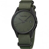 Buy Shop Calvin Klein Tone Green Dial Green NATO Strap Watch for Men - K7K514WL USA Online