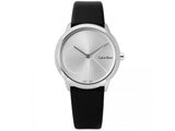 Buy Shop Calvin Klein Minimal Silver Dial Black Leather Strap Watch for Men - K3M221CY USA Online