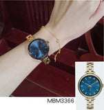 Buy Shop Marc Jacobs Sally Blue Dial Gold Steel Strap Watch for Women - MBM3366 USA Online