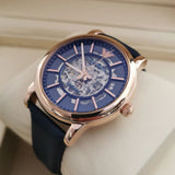 Buy Shop Emporio Armani Meccanico Automatic Blue Dial Blue Leather Strap Watch For Men - AR60050 USA Online