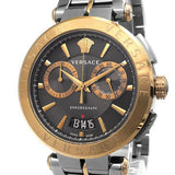 Versace Aion Chronograph Black Dial Grey Steel Strap Watch for Men  - VBR050017