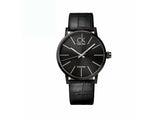 Calvin Klein Black Dial Black Leather Strap Watch for Women - K7622401