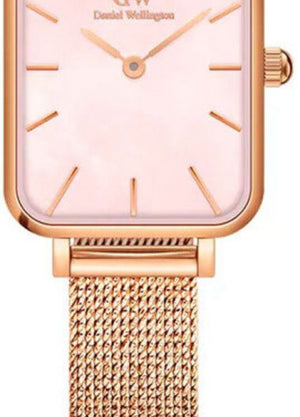 Buy Shop Daniel Wellington Quadro Pressed Melrose Pink Dial Pink Mesh Bracelet Watch For Women - DW00100510 USA Online