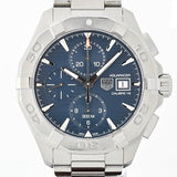 Tag Heuer Aquaracer Caliber 16 Automatic Chronograph Blue Dial Silver Steel Strap Watch for Men - CAY2112.BA0927