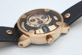 Buy Shop Diesel Little Daddy Black & Gold Dial Black Leather StrapWatch For Men - DZ7282 USA Online