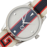 Buy Shop Gucci G Timeless Quartz White Dial Two Tone NATO Strap Watch For Men - YA1264071 USA Online