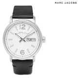 Buy Shop Marc Jacobs Fergus White Dial Black Leather Strap Watch for Men - MBM5076 USA Online