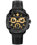 Buy Shop Versace Dylos Chronograph Black Dial Black Rubber Strap Watch for Men - VQC020015 USA Online