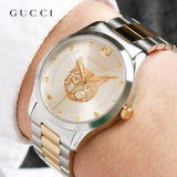 Buy Shop Gucci G Timeless Silver Dial Two Tone Steel Strap Watch For Women - YA1264074 USA Online